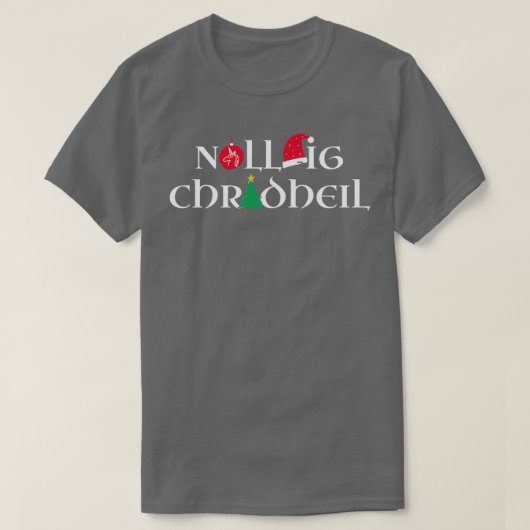 Nollaig Chridheil Unicorn Merry KerstCeltic f. T-shirt (Design voorkant)