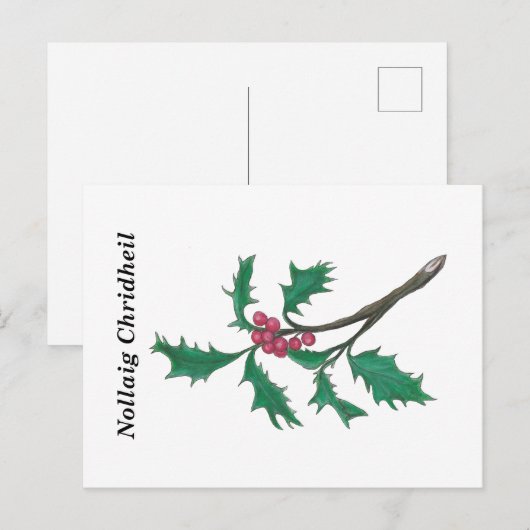 Nollaig Chridheil (Vrolijk Kerstfeest in het Gaeli Briefkaart (Voorkant / Achterkant)