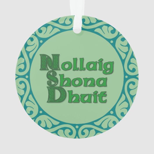 Nollaig Shona Dhuit - Irish Kerstdecoration Ornament (achterkant)