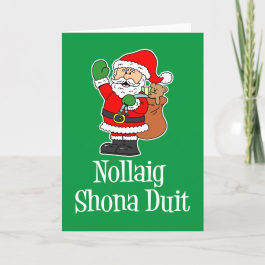 Nollaig Shona Duit Irish Christmas Santa Kaart (Voorkant)
