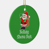 Nollaig Shona Duit Irish KerstkerstSanta Keramisch Ornament (Rechts)