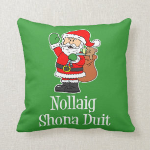 Nollaig Shona Duit Irish KerstkerstSanta Kussen
