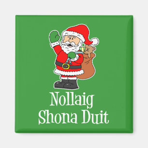 Nollaig Shona Duit Irish KerstkerstSanta Magneet