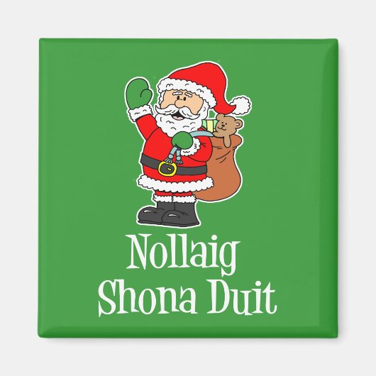 Nollaig Shona Duit Irish KerstkerstSanta Magneet (Voorkant)