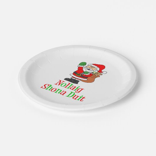 Nollaig Shona Duit Irish Kerstmis Papieren Bordje (Gekanteld)