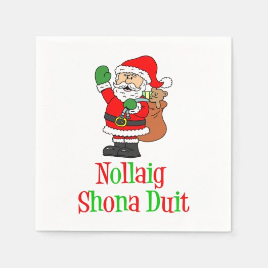 Nollaig Shona Duit Irish KerstSanta Napkins Servet (Voorkant)