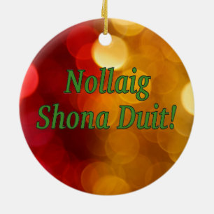 Nollaig Shona Duit! Vrolijk kerstfeest in het Iers Keramisch Ornament