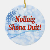 Nollaig Shona Duit! Vrolijk kerstfeest in het Iers Keramisch Ornament (Voorkant)