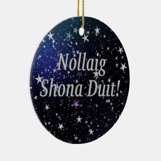 Nollaig Shona Duit! Vrolijk kerstfeest in het Iers Keramisch Ornament (Rechts)