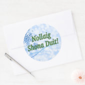 Nollaig Shona Duit! Vrolijk kerstfeest in het Iers Ronde Sticker (Envelop)