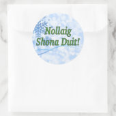 Nollaig Shona Duit! Vrolijk kerstfeest in het Iers Ronde Sticker (Tas)
