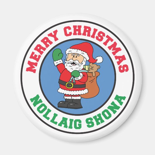 Nollaig Shona Merry KerstSanta Irish Magnet (Voorkant)