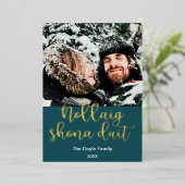 Nollaig Shona sluit vrolijk kerstfeest uit in het  Folie Feestdagenkaart (Staand Voorkant)