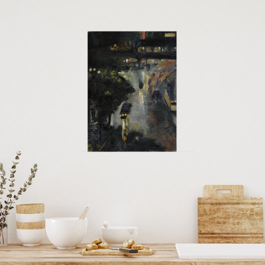 Nollendorfplatz bei Nacht Poster (Keuken)