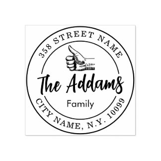 Nom de Famille Calligraphie Tampon encreur en bois Rubberstempel