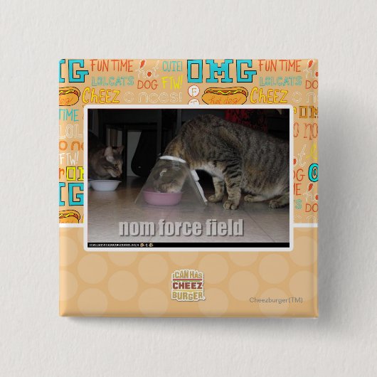 nom force field vierkante button 5,1 cm (Voorkant)