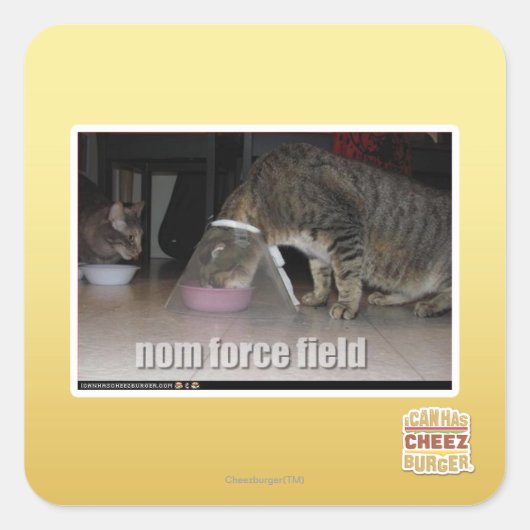 nom krachtveld vierkante sticker (Voorkant)