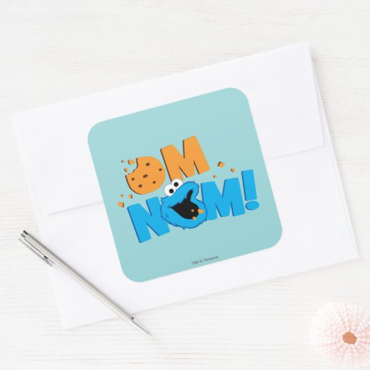 Nom Nom Cookie Vierkante Sticker (Envelop)