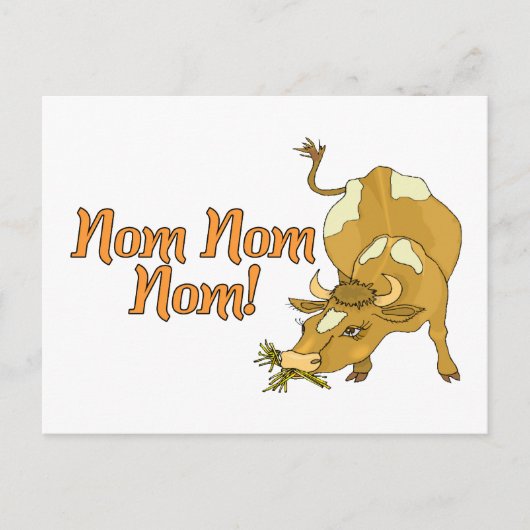 Nom Nom Cow Briefkaart (Voorkant)