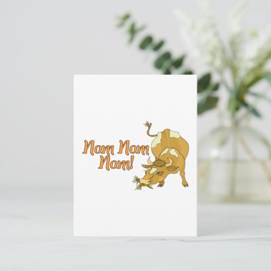 Nom Nom Cow Briefkaart (Staand voorkant)