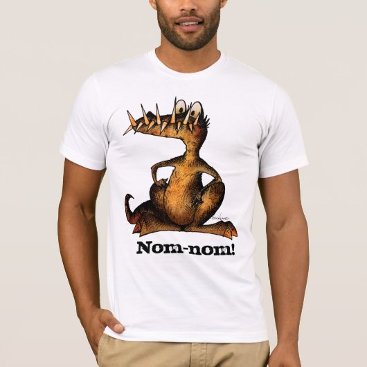 Nom-nom Funny Monster Crocodile T-shirt (Voorkant)