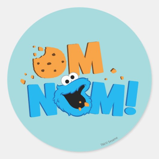 Nom Nom Koek Ronde Sticker (Voorkant)