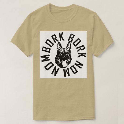 NOM NOM NOM BORK T-SHIRT (Design voorkant)