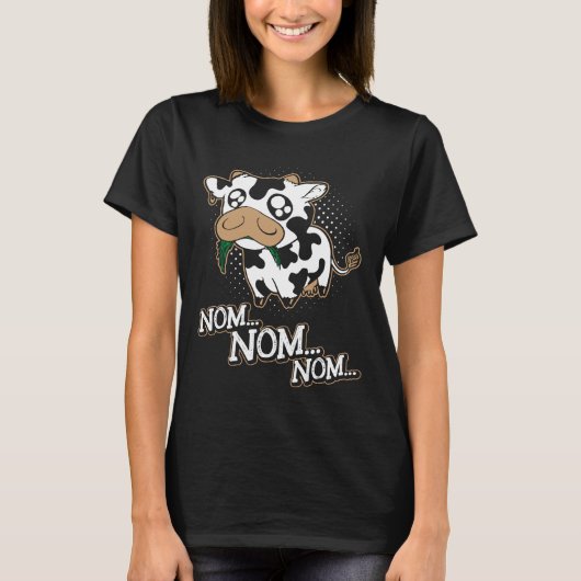 Nom Nom Nom Hongerige Koe T-shirt (Voorkant)