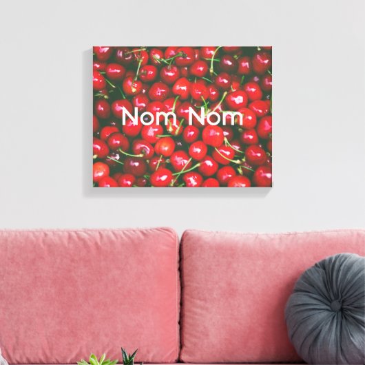 Nom Nom retro rode kersenkeuken diner Canvas Afdruk (Insitu (Woonkamer))