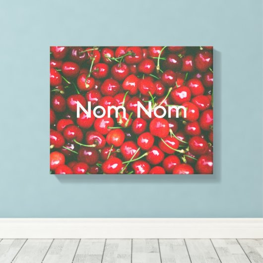 Nom Nom retro rode kersenkeuken diner Canvas Afdruk (Insitu (Houten vloer))