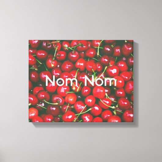Nom Nom retro rode kersenkeuken diner Canvas Afdruk (Voorkant)