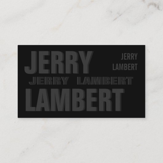 Nom Propre Black Visitekaartje (Achterkant)