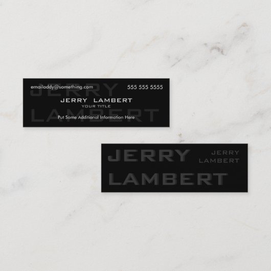 Nom Propre Modern Zwart Mini Visitekaartje (Voorkant / Achterkant)