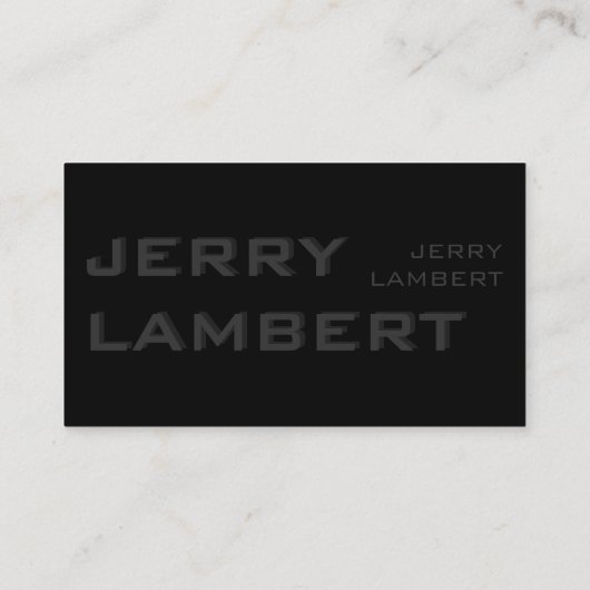 Nom Propre Modern Zwart Visitekaartje (Achterkant)