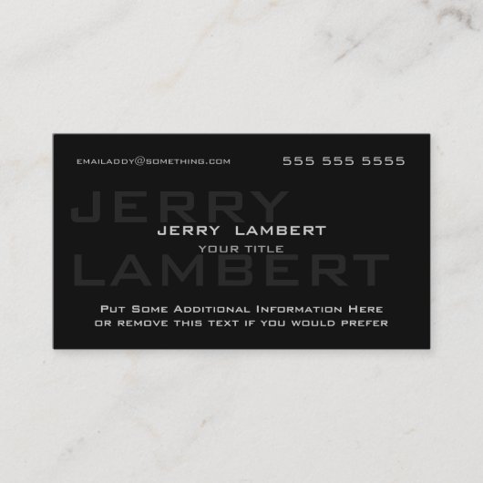 Nom Propre Modern Zwart Visitekaartje (Voorkant)