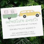 NOMAD Nieuw postadres AVONTUUR WACHT OP RV Briefkaart<br><div class="desc">Bekijk deze leuke camper trailer met de boodschap "ADVENTURE AWAITS". Perfect om vrienden en familie te waarschuwen voor uw nieuwe postadres wanneer u onderweg bent. U kunt altijd uw eigen tekst bewerken en toevoegen. Laat het me weten als je iets op maat wilt. En controleer mijn winkel voor meer producten...</div>