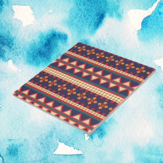 Nomadic Threads | Aztec Patroon Keramische Tegel Tegeltje