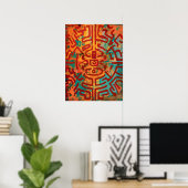 Nomad's Palette: Abstract avontuur in aardse tinte Poster (Thuiskantoor)