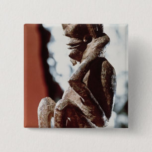 Nomali afbeelding van de Mende-stam Vierkante Button 5,1 Cm