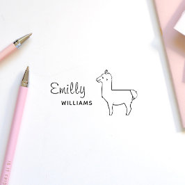 Nombre de animal personalizado de Schattige Llama  Zelfinktende Stempel