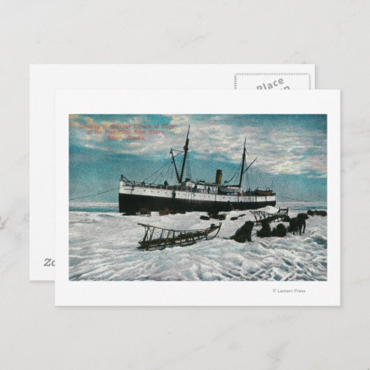 Nome, Alaska Uitzicht van Steamer op Ice Edge Briefkaart (Voorkant / Achterkant)