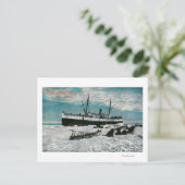 Nome, Alaska Uitzicht van Steamer op Ice Edge Briefkaart (Staand voorkant)