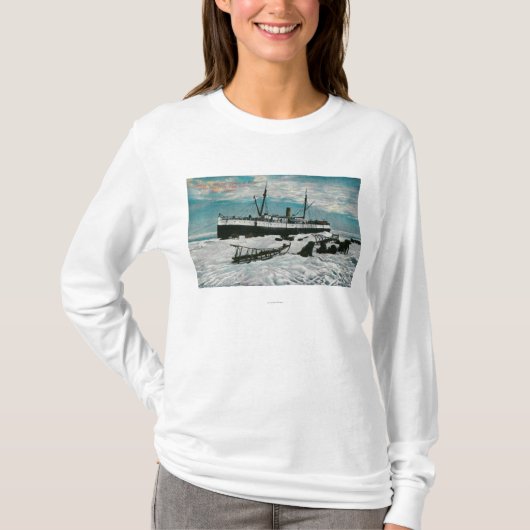 Nome, Alaska Uitzicht van Steamer op Ice Edge T-shirt (Voorkant)