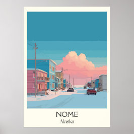 Nome Alaska Winterstad Straat Scène Poster