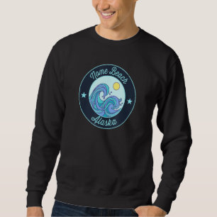 Nome Beach Ak Alaska Souvenir Nautische Surfer Gra Trui