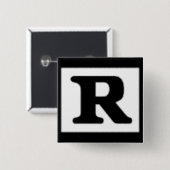 Nominaal R, Ratingsysteem Vierkante Button 5,1 Cm (Voorkant /achterkant)