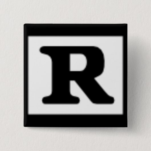 Nominaal R, Ratingsysteem Vierkante Button 5,1 Cm (Voorkant)
