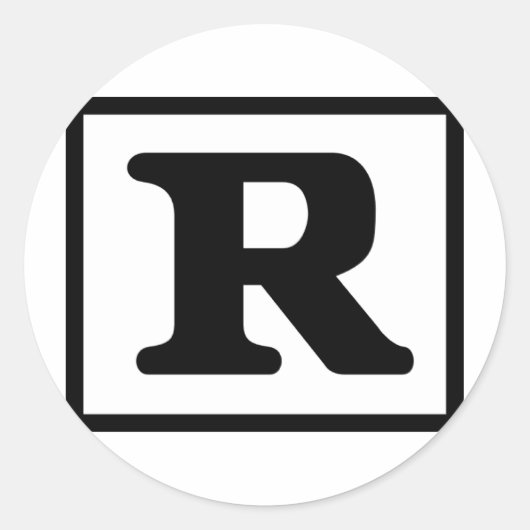 Nominaal R Ronde Sticker (Voorkant)