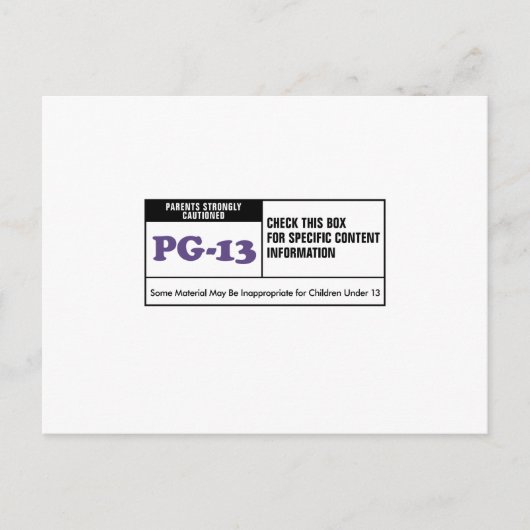 Nominale PG 13 Briefkaart (Voorkant)