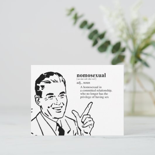 Nomoseksueel (definitie) briefkaart (Staand voorkant)